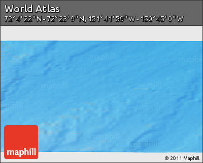 Shaded Relief 3D Map of the Area around 72° 13' 45" N, 151° 13' 29" W