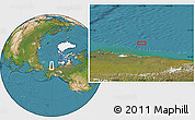 Satellite Location Map of the area around 72° 13' 45" N, 151° 13' 29" W