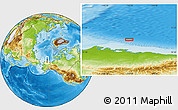 Physical Location Map of the area around 72° 13' 45" N, 152° 4' 29" W