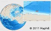 Shaded Relief Location Map of the area around 72° 13' 45" N, 152° 4' 29" W