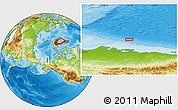 Physical Location Map of the area around 72° 13' 45" N, 152° 55' 30" W