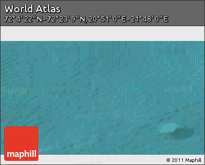 Satellite 3D Map of the Area around 72° 13' 45" N, 21° 19' 30" E