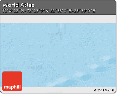 Physical 3D Map of the Area around 72° 13' 45" N, 23° 1' 29" E
