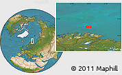 Satellite Location Map of the area around 72° 13' 45" N, 28° 7' 30" E