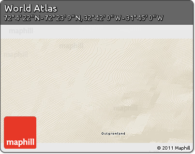 Shaded Relief 3D Map of the Area around 72° 13' 45" N, 32° 13' 30" W