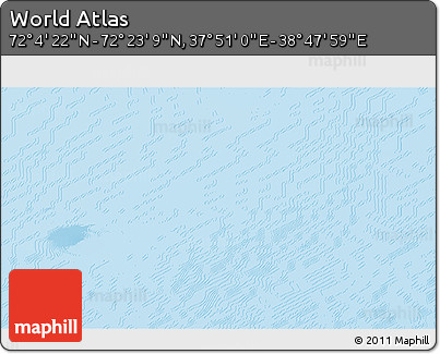 Physical 3D Map of the Area around 72° 13' 45" N, 38° 19' 30" E