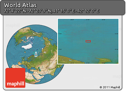 Satellite Location Map of the Area around 72° 13' 45" N, 41° 43' 30" E