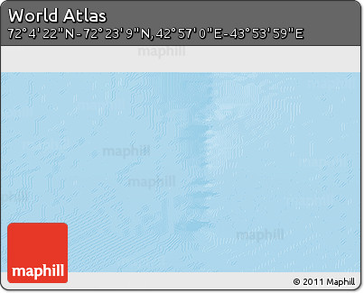 Physical 3D Map of the Area around 72° 13' 45" N, 43° 25' 29" E