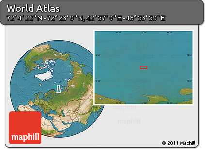 Satellite Location Map of the Area around 72° 13' 45" N, 43° 25' 29" E