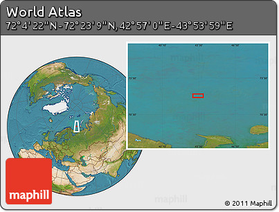 Satellite Location Map of the Area around 72° 13' 45" N, 43° 25' 29" E