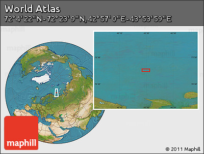 Satellite Location Map of the Area around 72° 13' 45" N, 43° 25' 29" E