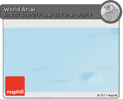 Physical 3D Map of the Area around 72° 13' 45" N, 46° 49' 30" E