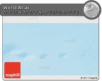 Physical 3D Map of the Area around 72° 13' 45" N, 48° 31' 29" E