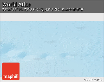 Physical 3D Map of the Area around 72° 13' 45" N, 48° 31' 29" E
