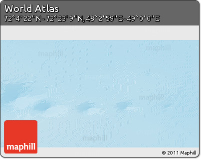 Physical 3D Map of the Area around 72° 13' 45" N, 48° 31' 29" E