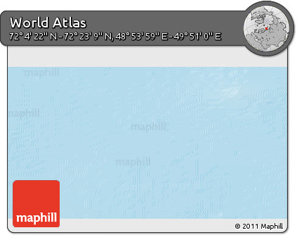 Physical 3D Map of the Area around 72° 13' 45" N, 49° 22' 30" E
