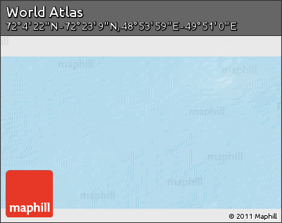 Physical 3D Map of the Area around 72° 13' 45" N, 49° 22' 30" E
