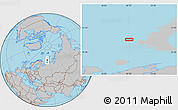 Gray Location Map of the area around 72° 13' 45" N, 50° 13' 30" E