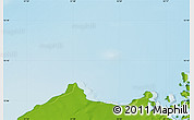 Physical Map of the area around 72° 13' 45" N, 51° 55' 29" E