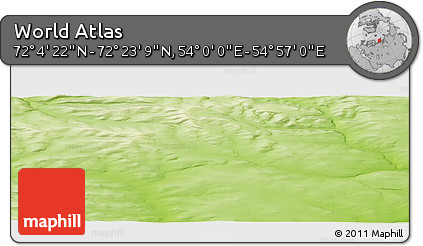 Physical Panoramic Map of the Area around 72° 13' 45" N, 54° 28' 30" E