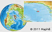 Physical Location Map of the area around 72° 13' 45" N, 61° 7' 30" W