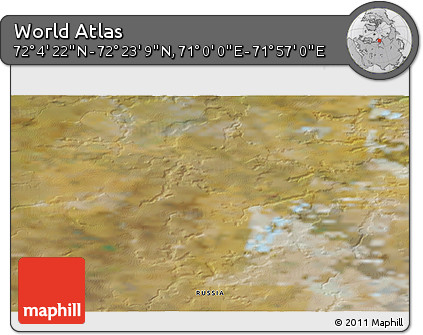 Satellite 3D Map of the Area around 72° 13' 45" N, 71° 28' 29" E