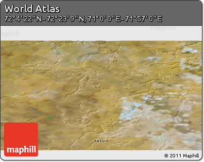Satellite 3D Map of the Area around 72° 13' 45" N, 71° 28' 29" E