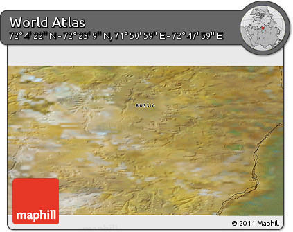 Satellite 3D Map of the Area around 72° 13' 45" N, 72° 19' 29" E