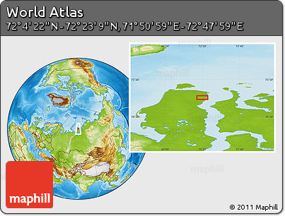 Physical Location Map of the Area around 72° 13' 45" N, 72° 19' 29" E