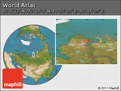 Satellite Location Map of the Area around 72° 13' 45" N, 72° 19' 29" E