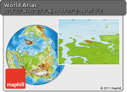 Physical Location Map of the Area around 72° 13' 45" N, 78° 16' 30" E