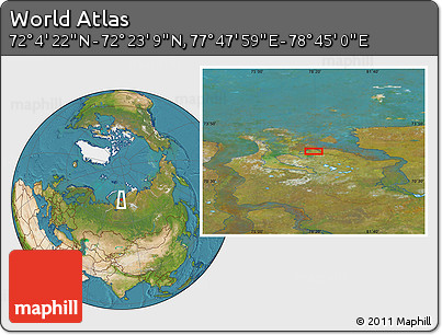Satellite Location Map of the Area around 72° 13' 45" N, 78° 16' 30" E