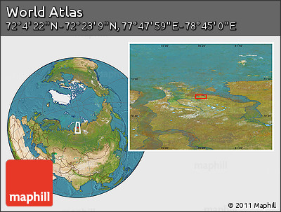 Satellite Location Map of the Area around 72° 13' 45" N, 78° 16' 30" E