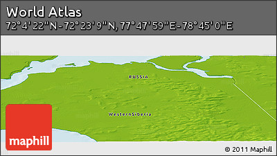 Physical Panoramic Map of the Area around 72° 13' 45" N, 78° 16' 30" E