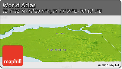 Physical Panoramic Map of the Area around 72° 13' 45" N, 78° 16' 30" E