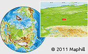 Physical Location Map of the area around 72° 13' 45" N, 93° 34' 29" E