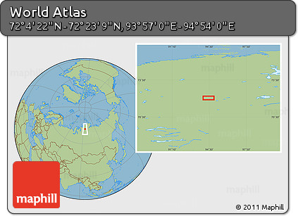 Savanna Style Location Map of the Area around 72° 13' 45" N, 94° 25' 30" E