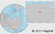 Gray Location Map of the area around 72° 13' 45" N, 96° 7' 30" E