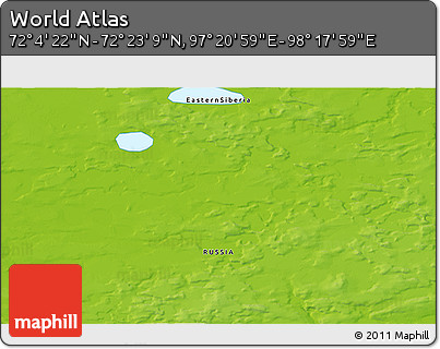 Physical 3D Map of the Area around 72° 13' 45" N, 97° 49' 29" E