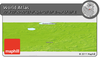 Physical Panoramic Map of the Area around 72° 13' 45" N, 97° 49' 29" E