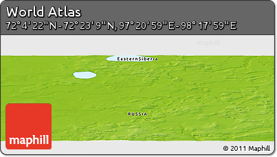 Physical Panoramic Map of the Area around 72° 13' 45" N, 97° 49' 29" E