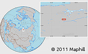 Gray Location Map of the area around 72° 13' 45" N, 99° 31' 30" E