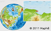 Physical Location Map of the area around 72° 30' 30" N, 129° 16' 30" E