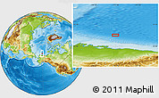Physical Location Map of the area around 72° 30' 30" N, 151° 13' 29" W