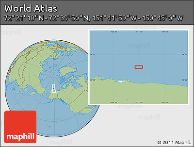 Savanna Style Location Map of the Area around 72° 30' 30" N, 151° 13' 29" W