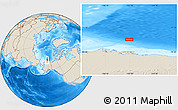 Shaded Relief Location Map of the area around 72° 30' 30" N, 152° 55' 30" W