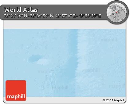 Physical 3D Map of the Area around 72° 30' 30" N, 43° 25' 29" E