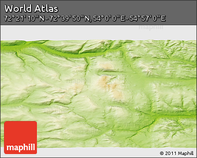 Physical 3D Map of the Area around 72° 30' 30" N, 54° 28' 30" E