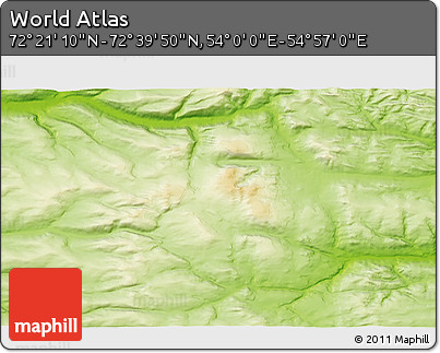 Physical 3D Map of the Area around 72° 30' 30" N, 54° 28' 30" E