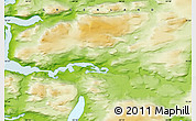 Physical Map of the area around 72° 30' 30" N, 54° 19' 30" W